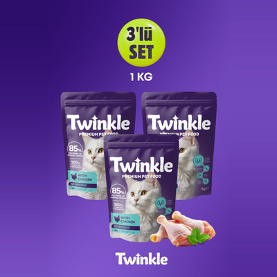 Tavuklu Kısırlaştırılmış Kedi 1 Kg x 3 Adet Avantajlı Paket Kedi Maması