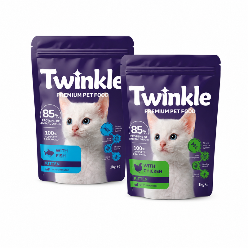 Tavuklu ve Balıklı Ayrı Paket Yavru Kedi 1+1 Kg