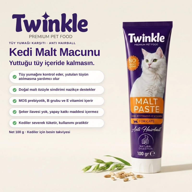 Twinkle Tüy Yumağı Önleyici Kedi Malt Macunu 100 gr - Anti Hairball ürün görseli