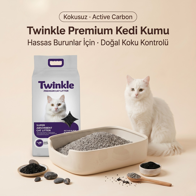 Twinkle Kedi Kumu Active Carbon Kokusuz Naturel ( 10 kg.)