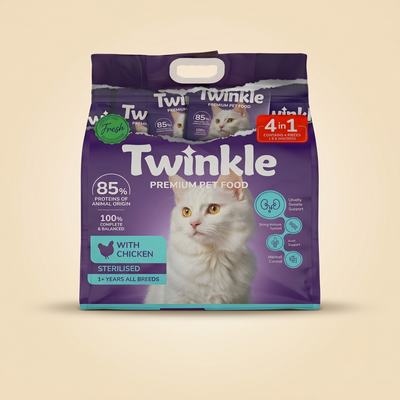 Twinkle Tavuklu Kısırlaştırılmış Kedi Maması 4 Kg. (4 in 1)