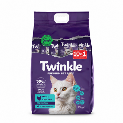Tavuklu Kısırlaştırılmış Kedi Maması 10 Kg – Yetişkin Kediler İçin Dengeli Beslenme