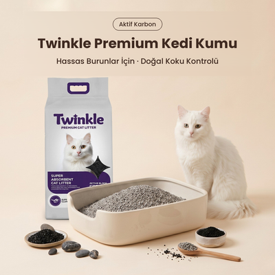 Twinkle Kedi Kumu Active Carbon Kokusuz Naturel ( 10 kg.)