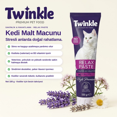Twinkle Relax Paste Kedi Malt Macunu 100 gr - Sakinlik, Rahatlama ve Sindirim Desteği