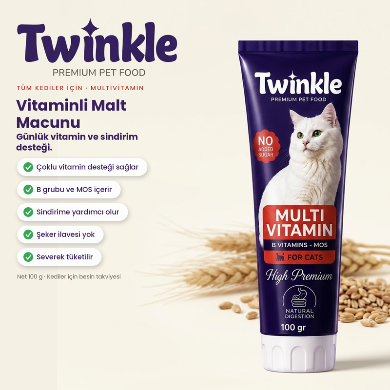 Twinkle Multivitamin Kedi Malt Macunu 100 gr