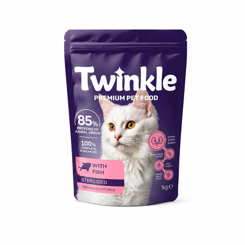 Kısırlaştırılmış Kedi Maması 1 Kg x 4 (2 Tavuklu + 2 Balıklı) Paket