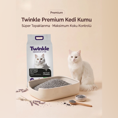 Aktif Karbonlu Bentonit Kedi Kumu 10 L – Süper Topaklanan, %100 Doğal ve Yüksek Koku Kontrolü